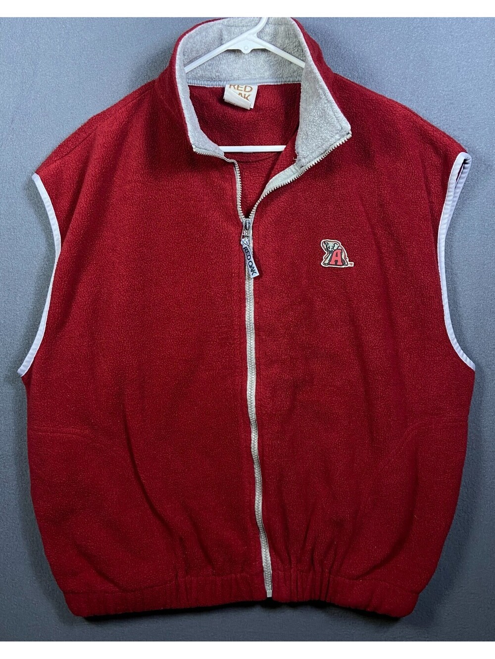 Red Oak Men XL Zip Vest Alabama Crimson Tide Big AL Elephant Fleece Roll Tide!!!